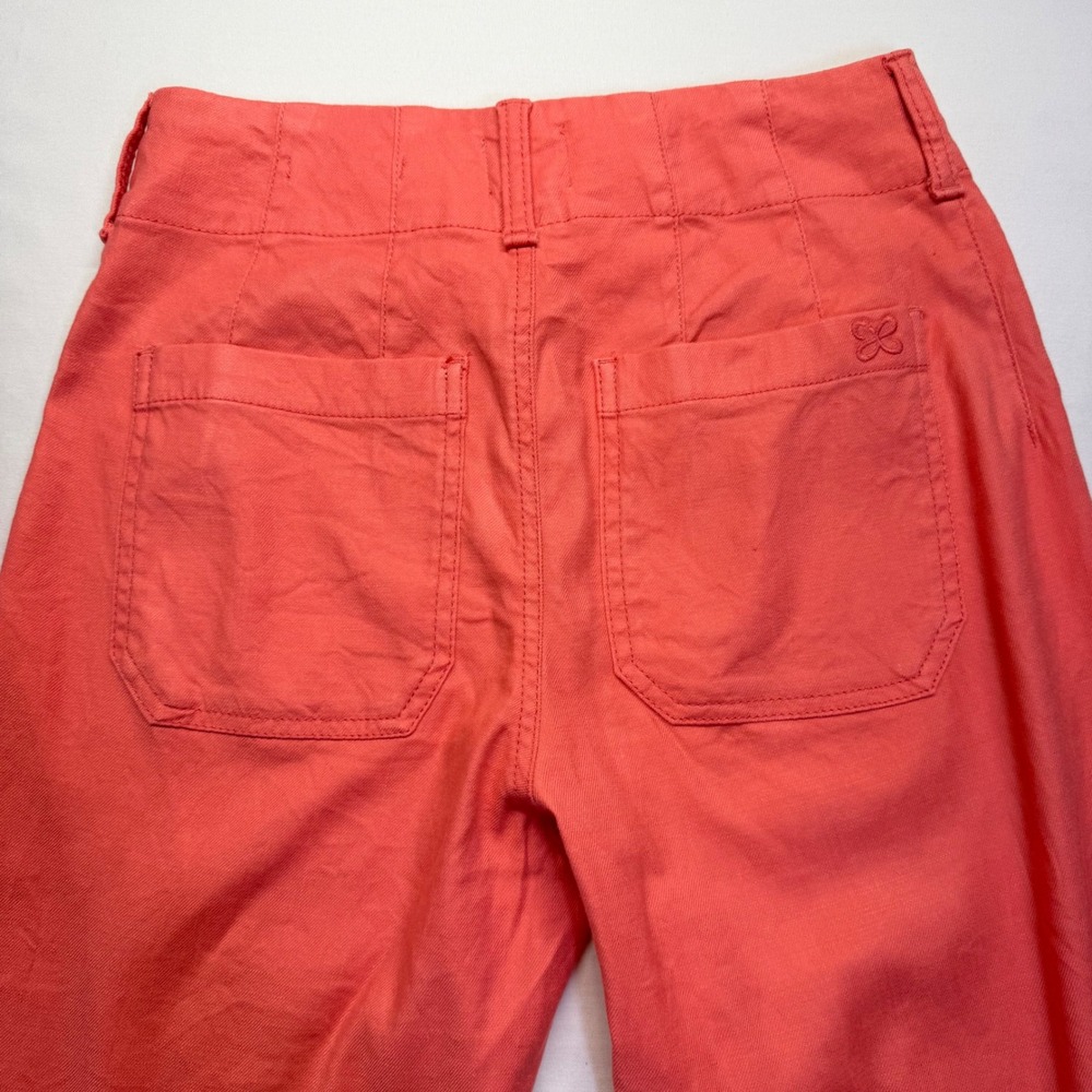 Maeve Colette Linen Blend Pants 25 Coral High Rise Wide Leg Crop Anthropologie - Picture 10 of 10